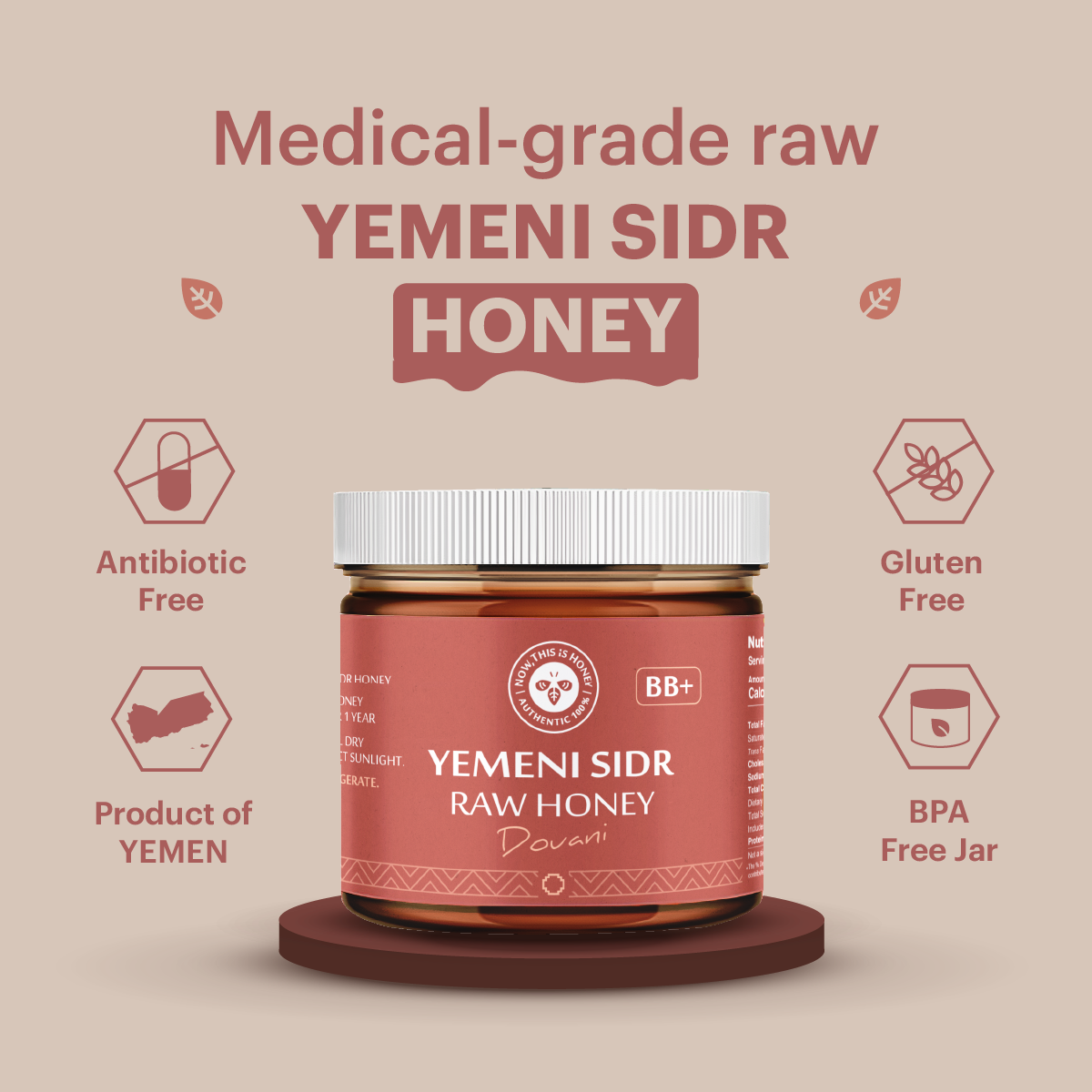 Premium Grade BB+ Raw Yemeni Sidr Honey (10 oz) - Douani Sidr Honey